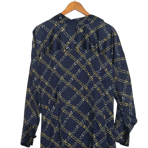 Who What Wear Women's Dress Navy Gold Chains Tie Waist 3X - Picture 4 of 7